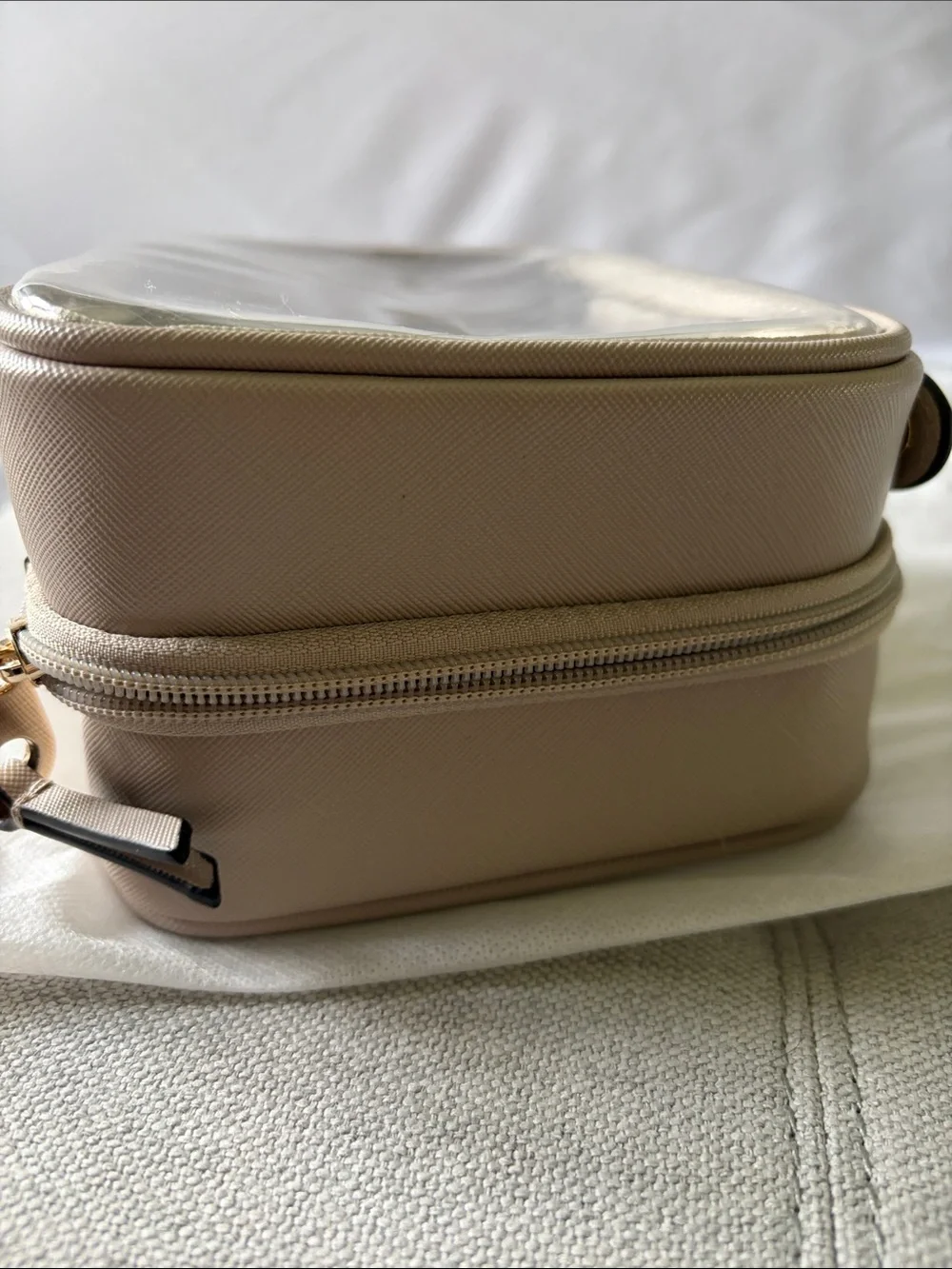 Calpak Small Clear Cosmetic Case in Stone